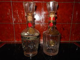 2Alte Cognac Flasche Whisky Scotch No.10 Glas mit Verschluss