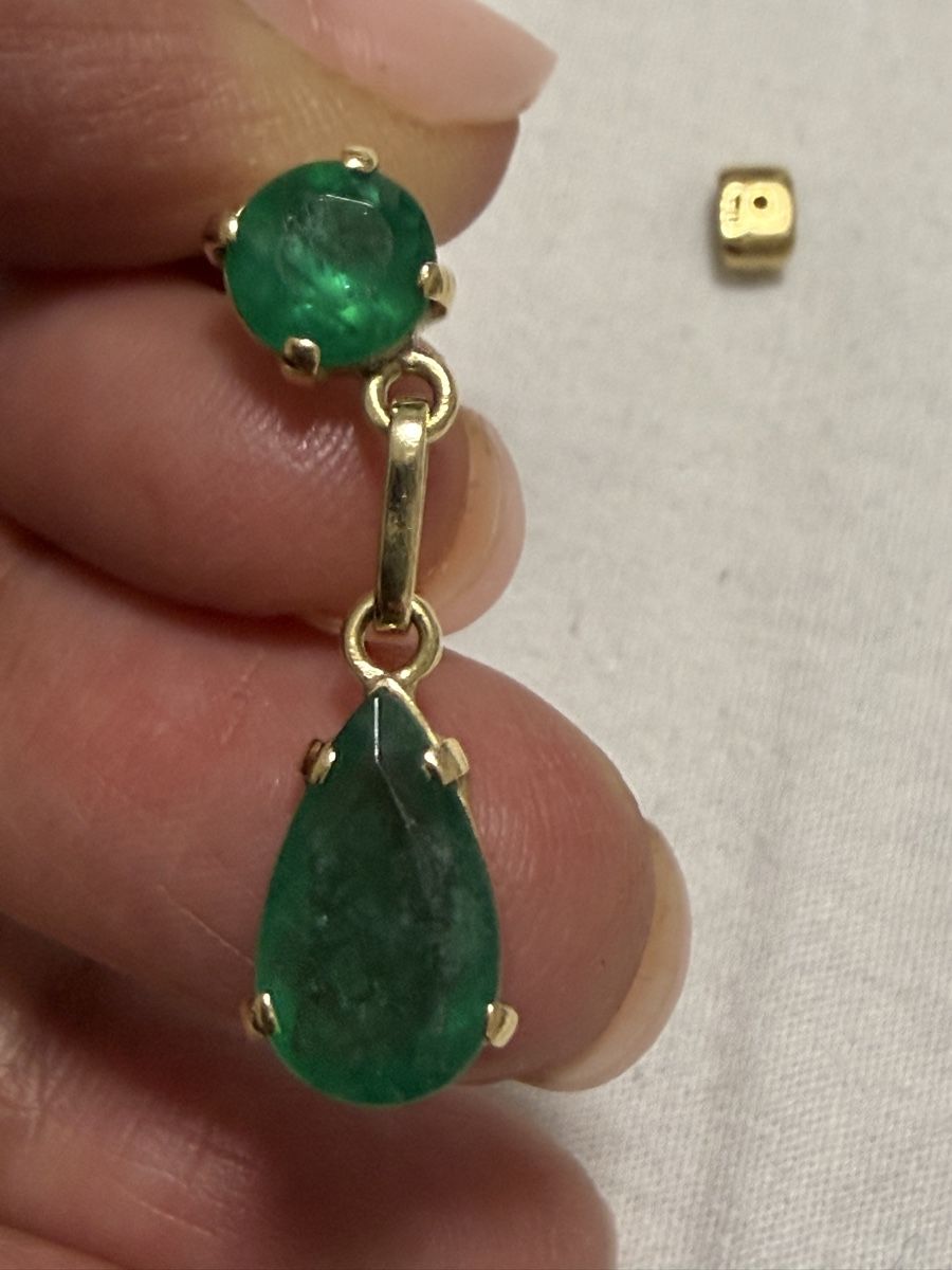 Ohrringe & -stecker: Ohrringe Gold18k mit Smaragd – Gebraucht aus Oberhof von RealStone 7