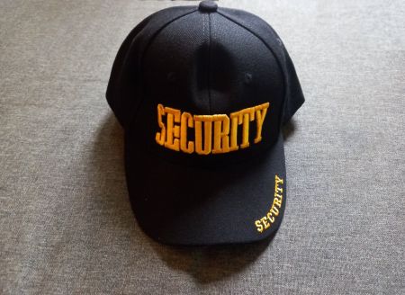 Schwarze Kappen SECURITY bestickt  (5 stk)
