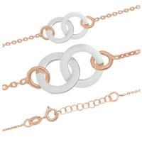 23+3cm Fusskette rosé-vergoldet Silber 925 bicolor