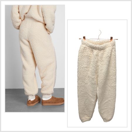 Flauschige, warme Winterhose in Creme - Grösse S Top!