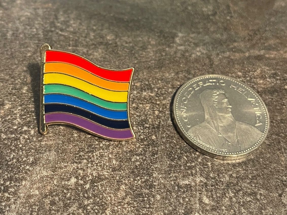 Plaketten & Abzeichen: Rainbow Flag Pin – Gebraucht aus Biel/Bienne von bas_c8yf 1
