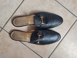 Mules italiennes en cuir noir