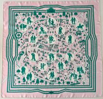 Superbe foulard HERMES-Paris "Les Nouveaux Amoureux de Paris
