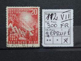 BRD Erstausgaben Mi-Nr.112 PF Vll Gestempelt Geprüft 300 Fr+