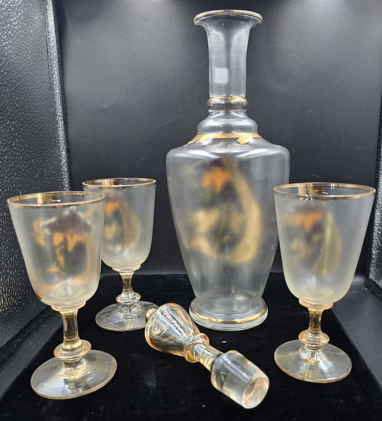 Caraffe: Likör Karaffe mit Stöpsel und 3 Gläser – Usato da Rorschacherberg venduto da snOOpydOg11 2
