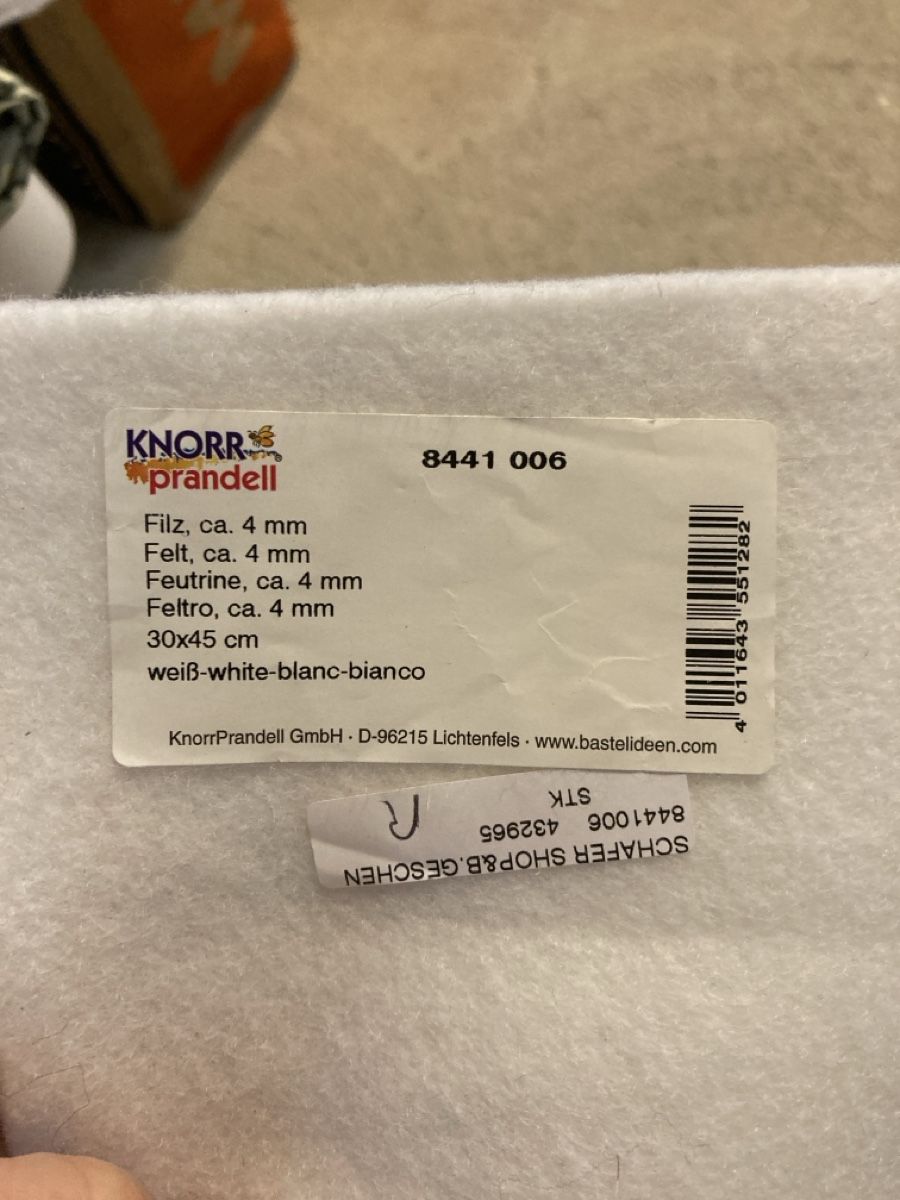 Tessuti: Feutrine blanc 4mm – Nuovo (secondo la descrizione) da Corcelles-Chavorn venduto da Pebble10 1