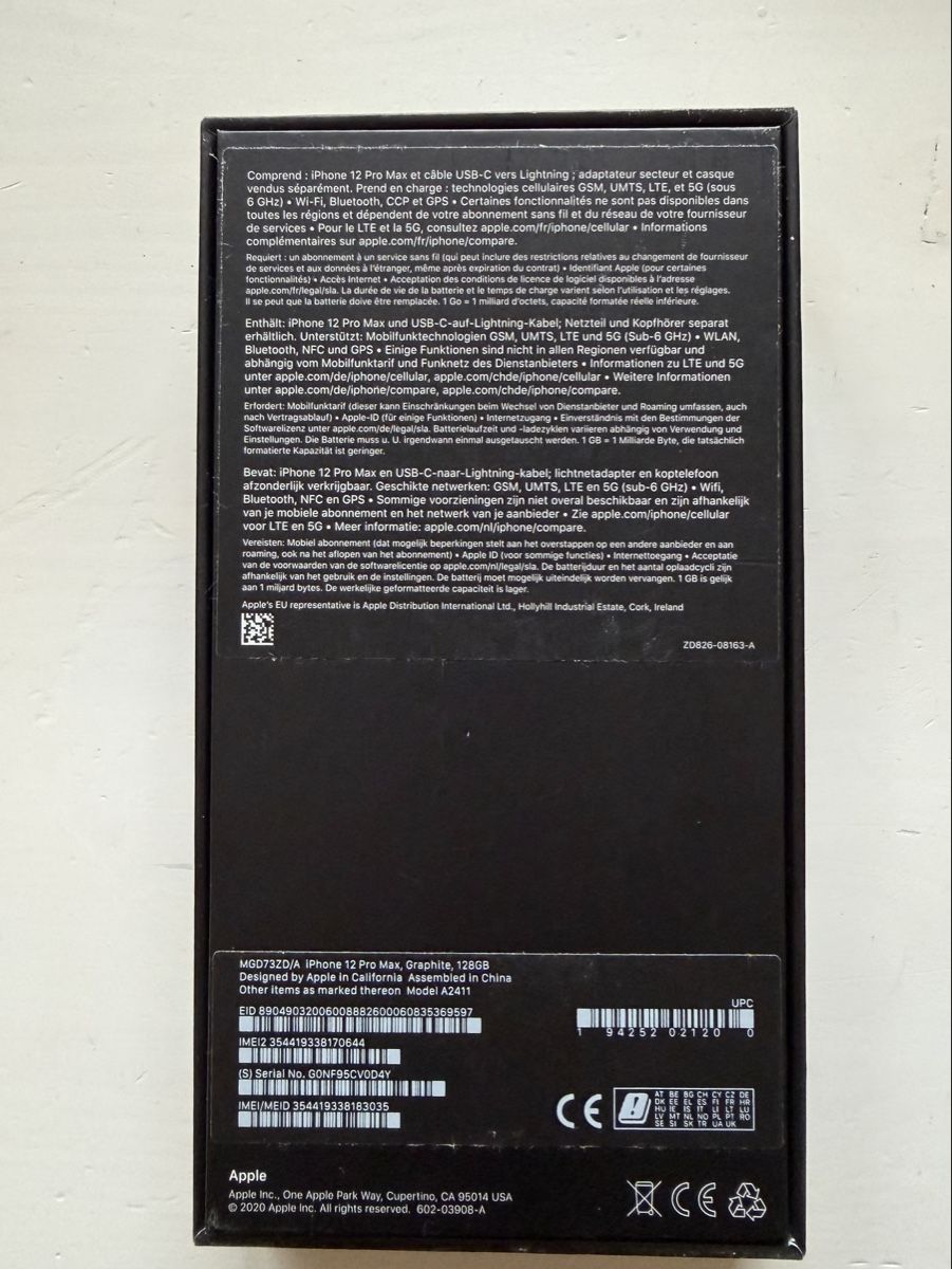 Apple Telefoni cellulari / Smartphones: Apple iPhone 12 Pro Max Graphite 128GB mit OVP – Usato da Uster venduto da lot_mz9l 4
