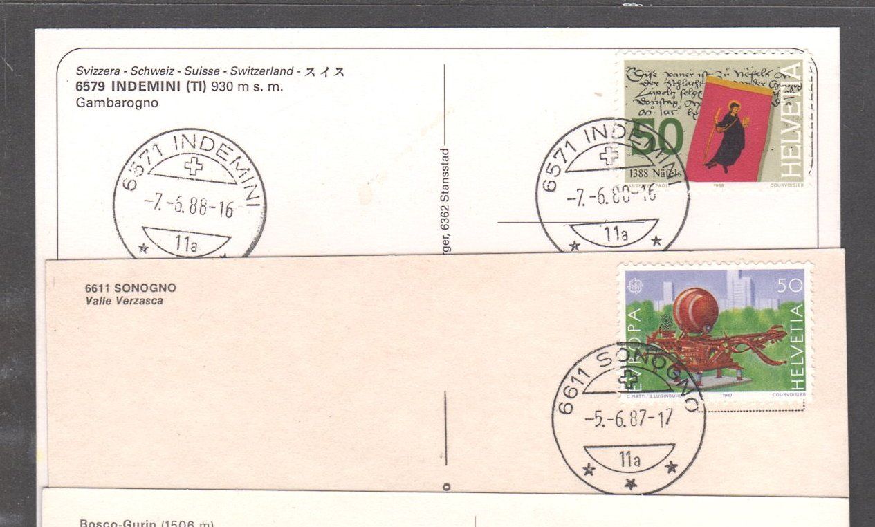 Cartes postales: 4 tolle Ansichtskarten Tessin mit interessanten Post-Stempel – D'occasion à Walzenhausen par Midas17 3