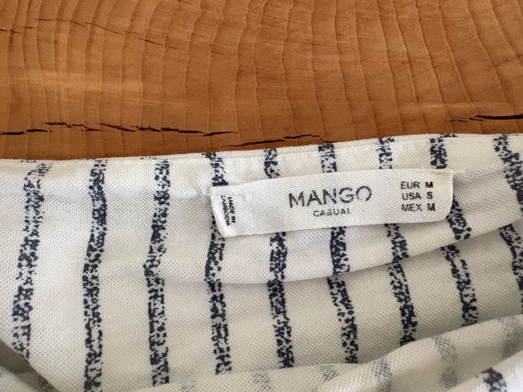 Mango Vestiti: Robe Mango coton M rayée blanc bleu | Kleid Mango M – Usato da Zürich venduto da AnnaSa 5