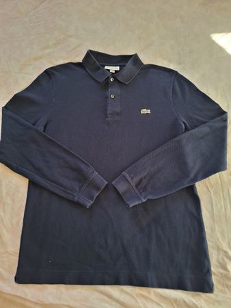 Polo Lacoste bleu Slim Fit Manches Longue Taille L 