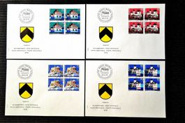 1978 4 FDC Viererblöcke CH Schlösser III