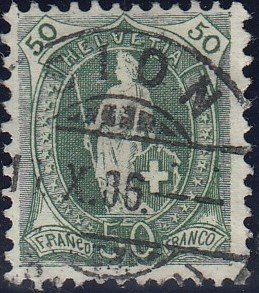 Tous les timbres: 90A mit Vollstempel Sion, 11.10.1906 – D'occasion à Spreitenbach par Lienbi01