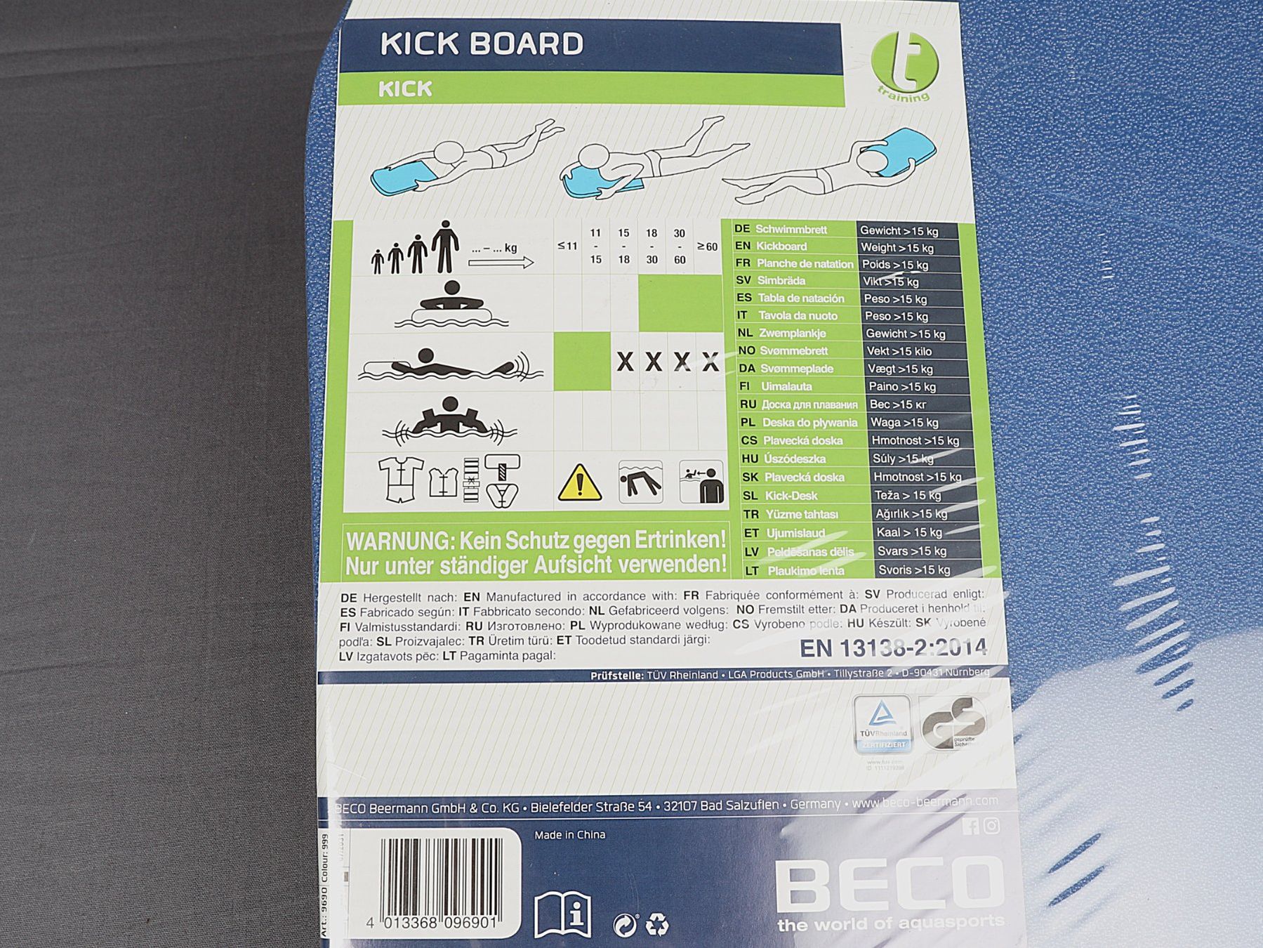 Bouées: BECO Kick Board Schwimmbrett Blau – Neuf avec emballage d'origine à Steinen par Restwert_Steinen 2