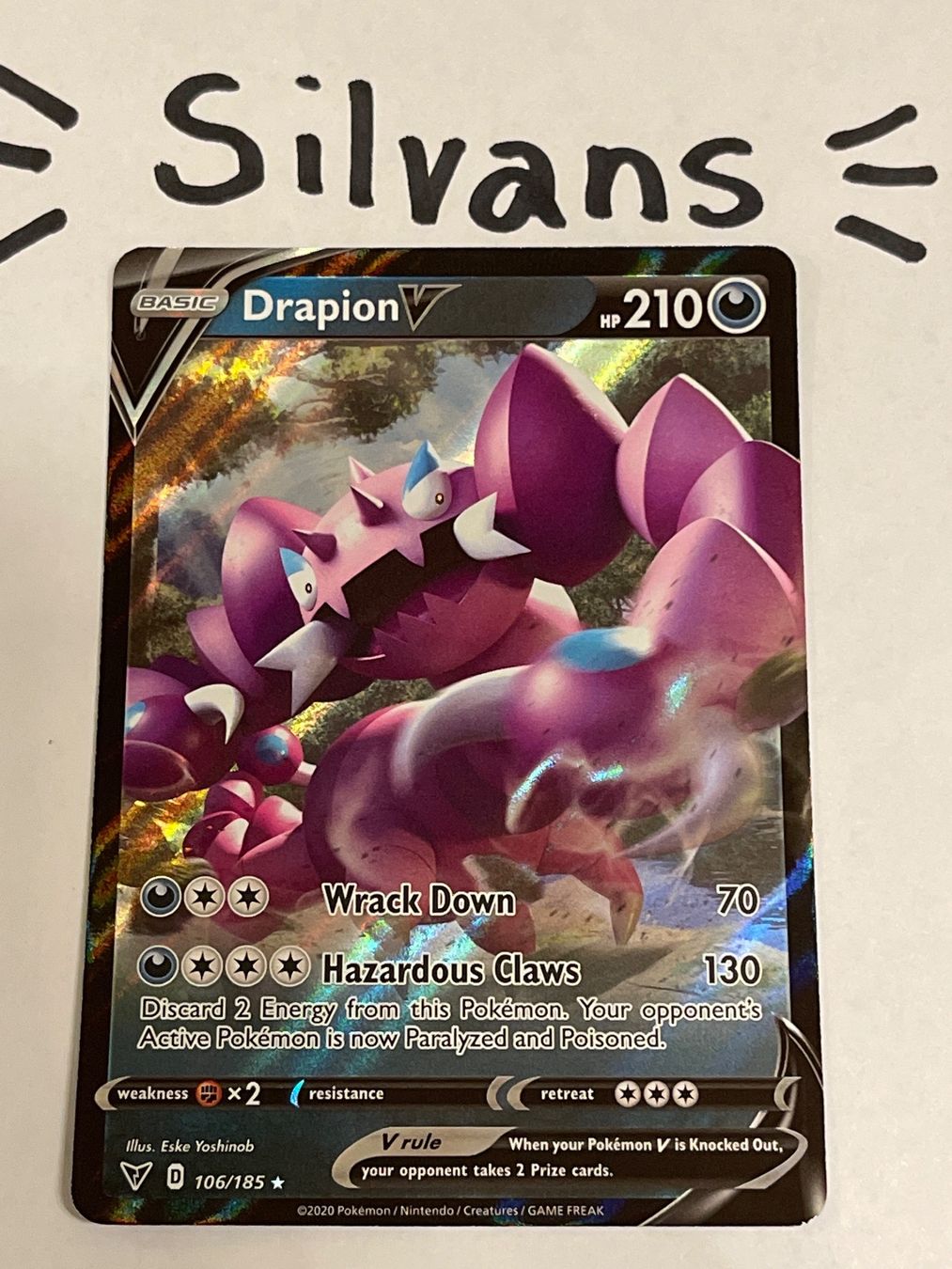 Pokémon Carte collezionabili: Drapion V 106/185 Vivid Voltage Farbenschock Englisch – Nuovo (secondo la descrizione) da Wil SG venduto da Silvans