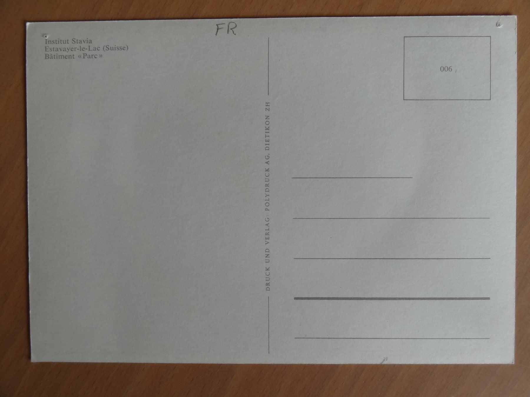 Cartoline postali: Estavayer-le-Lac - Institut Institut Stavia – Usato da St Léonard venduto da Riglin 1