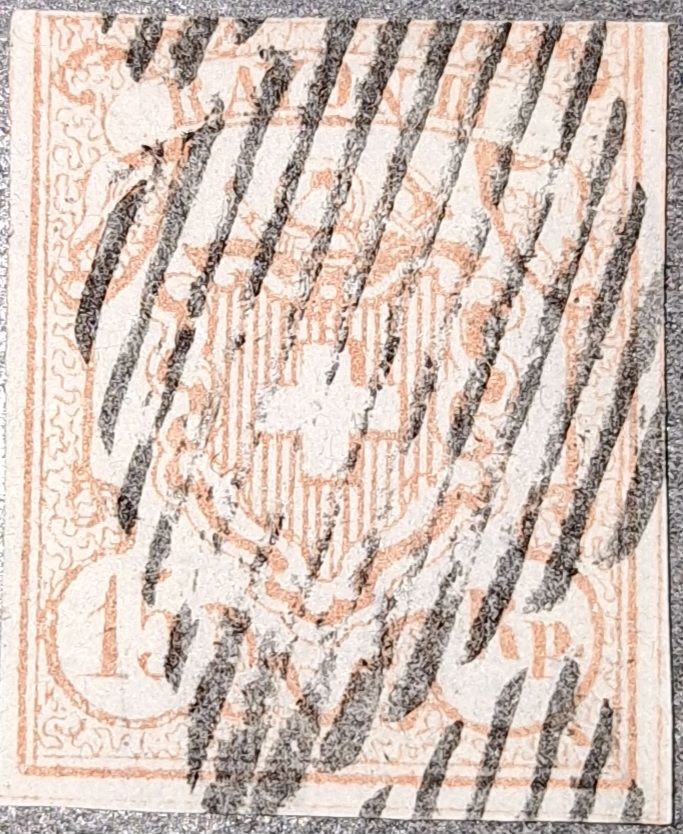 Tutti i francobolli: Rayon Nr 20 Typ 5 UM II Kat. 200.- – Usato da Balgach venduto da SIMEON27