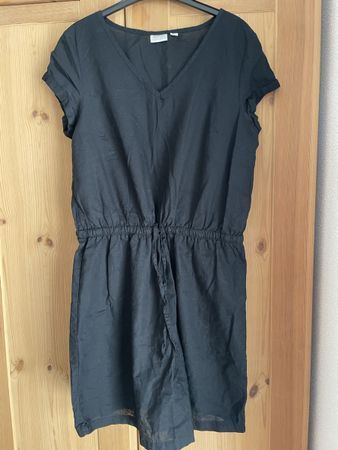 Schwarzes Leinenkleid Gr XL