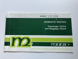Manx Airlines Vintage Ticket 1964
