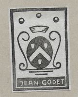 Ex-libris héraldique Jean Godet par Olivier Clottu