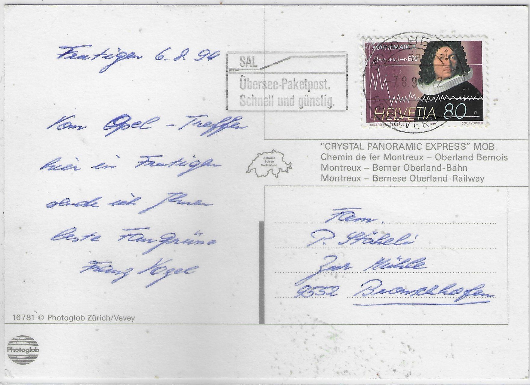 Cartes postales: Crystal Panoramic Express MOB – D'occasion à Ettingen par Kartenplanet 1