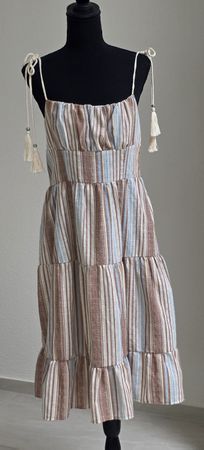 Sommerkleid Streifen mit Fransen, Gr. L, Neuwertig