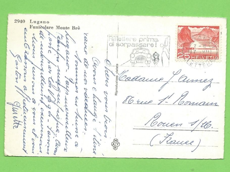 Cartoline postali: Lugano, Funiculare Monte Bré – Usato da Zürich venduto da t24_de 1
