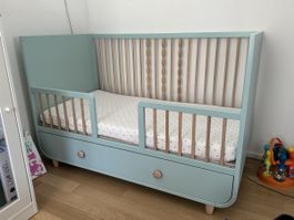 Blau Myllra Babybett mit Schubfach