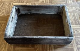 Erdsieb alt mit Holzrahmen 54x39x12 cm, Vintage Deko