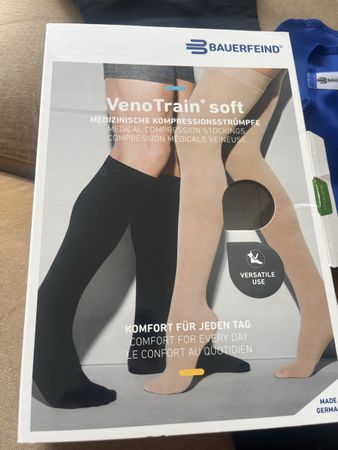 VenoTrain soft 1. Kompressionsstrumpf CCL2 S, Schwarz, Neu!