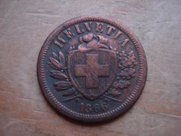 (W5) 2 Rappen 1866
