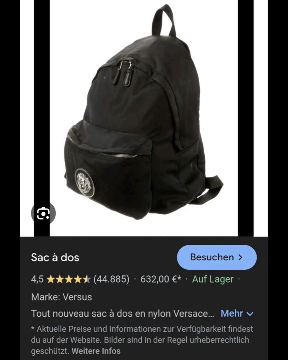 Versace Zaini: Versus Versace Rucksack schwarz silber Logo – Nuovo (secondo la descrizione) da Winterthur venduto da chiaraelisa93 3