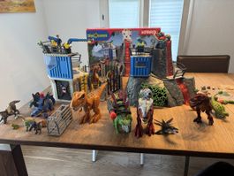 Schleich Dino Stationen Vulkan + Forscherstation, Div. Dinos