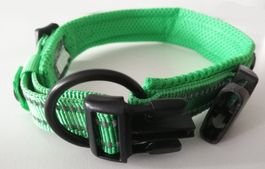 Weiches Hundehalsband XL grün reflektierend und gepolstert
