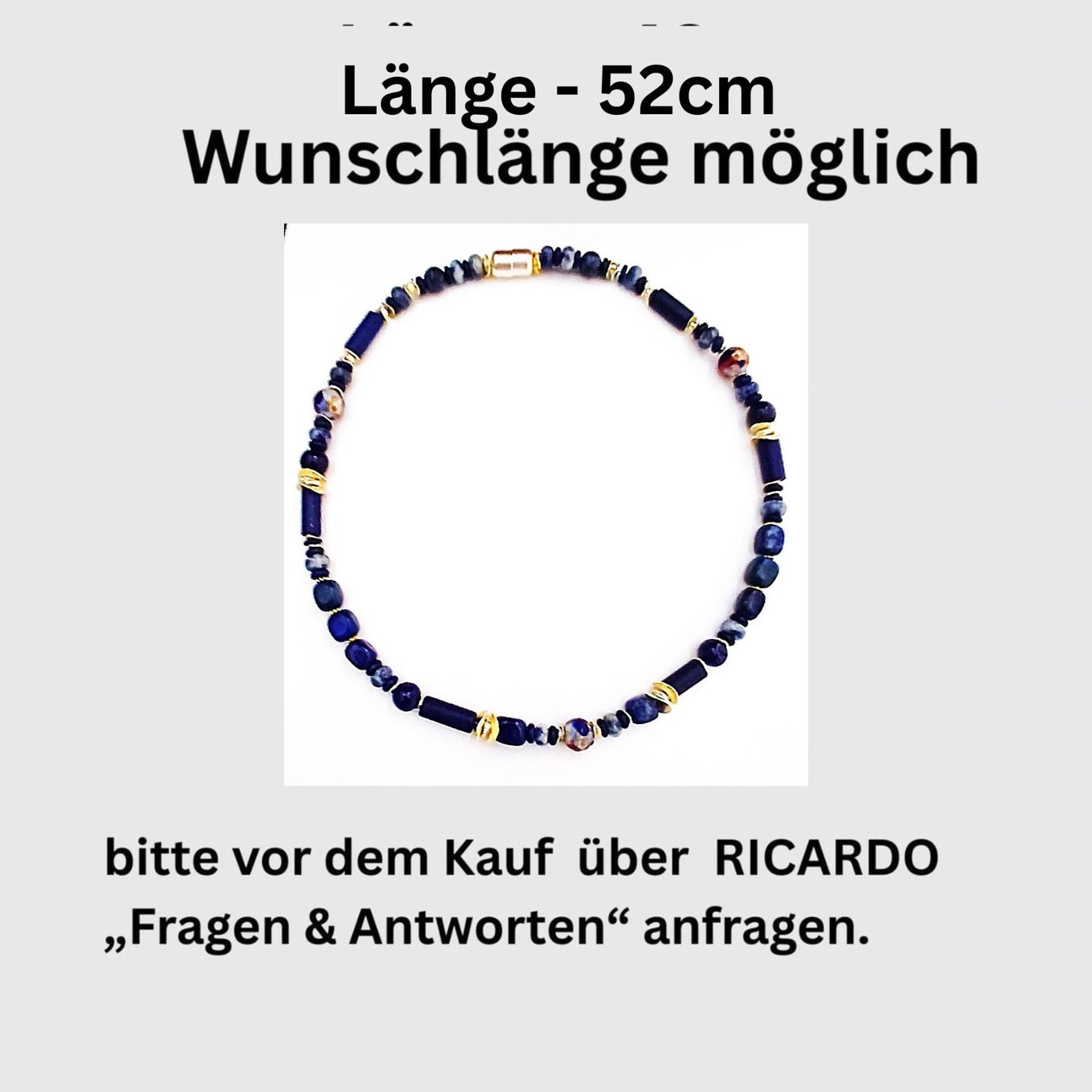 Ketten: Statement Lapislazuli  Murano Halskette  Unikat Silber – Neu und originalverpackt aus Lütisburg von Emarra 3