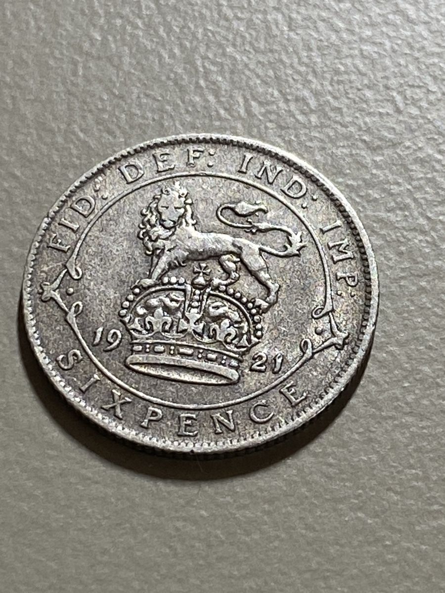 Tutti le monete: GB - 6 pence - 1921 - Georges V - AG – Usato da Payerne venduto da Mike1682