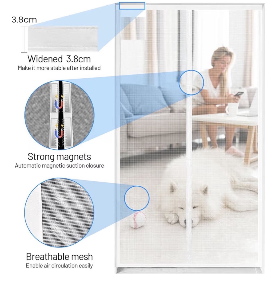 Altro per la casa: Magnetic Closure - 110cmx230cm -Keep Bugs Out! – Nuovo e nell'imballaggio originale da Wallbach venduto da Nenex 1