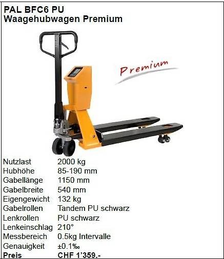 Laborzubehör: Waagehubwagen Premium - PAL BFC6 PU – Neu und originalverpackt aus Opfikon von total-shop