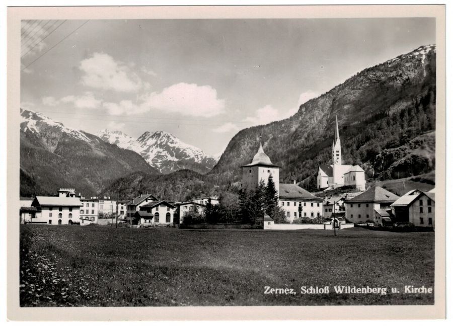 Cartoline postali: Zernez, Schloss Wildenberg und Kirche – Usato da Frauenfeld venduto da POML
