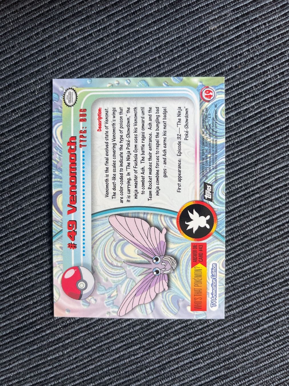 Pokémon Sammelbilder & Trading cards: Pokemon Venomoth Omot Holo Topps Series 1 Mint – Neu (gemäss Beschreibung) aus Wabern von Collectfun 1