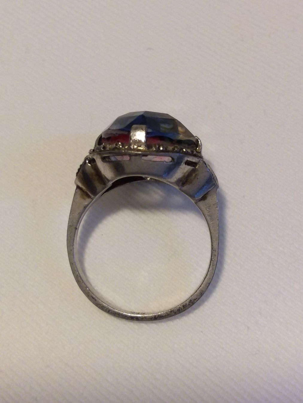 Anelli: Antiker Rheinkiesel/Irisglas 935 Silber Ring, Grösse 52 – Usato da Zürich venduto da philpip 4