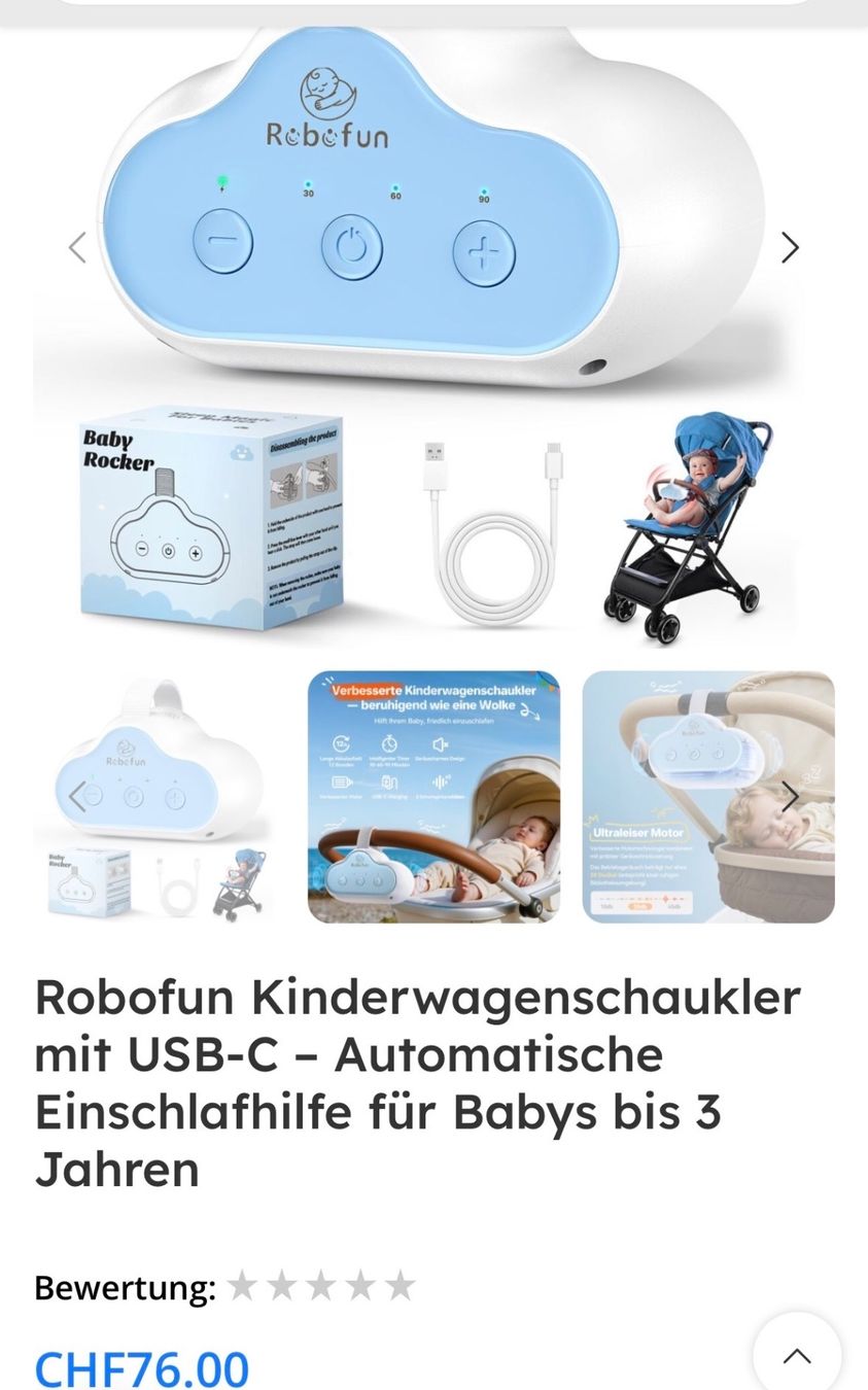 Poussette: Robofun Kinderwagenschaukler – D'occasion à Münchenstein par Miresolese 3