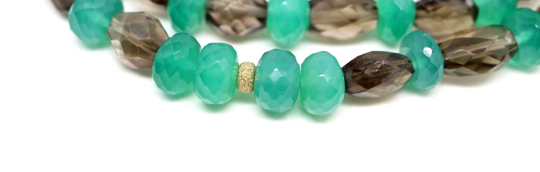 Catenine: Sautoir ONYX VERT & Quartz Fumé – Argent 925 – Fait en Suiss – Nuovo e nell'imballaggio originale da Lausanne venduto da Ory7 3