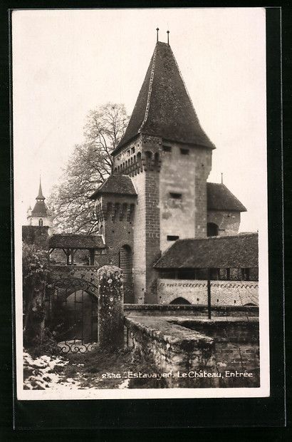 Cartoline postali: AK Estavayer, Le Château, Entrée, 1928 – Usato da Berlin venduto da bartko-reher