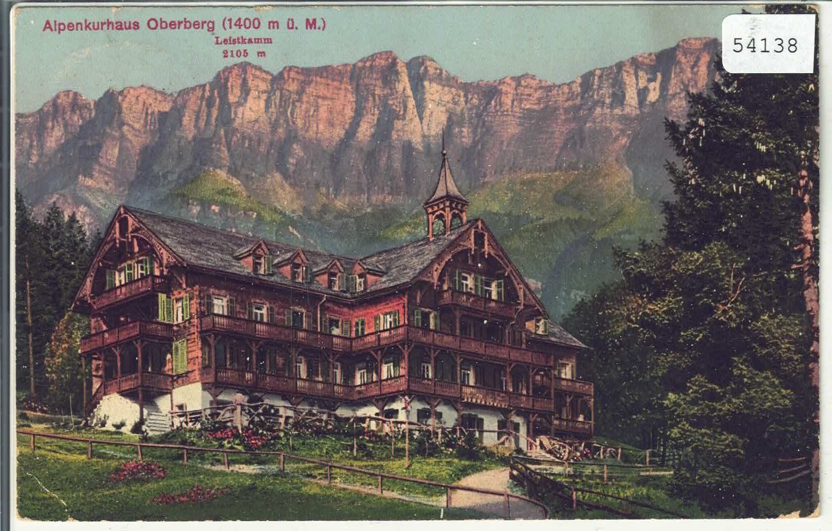Cartoline postali: Alpenkurhaus Oberberg - Litho – Usato da Ettingen venduto da Kartenplanet