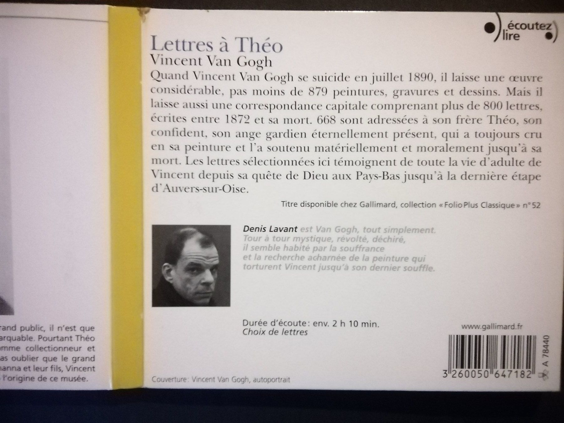 Audiolibri: Lettres à Théo - Vincent Van Gogh - 2 CD Audio – Usato da Commugny venduto da Juliemimi 3