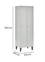 %neuer  2er Kleiderspint lichtgrau B:63, T: 50, H:170cm