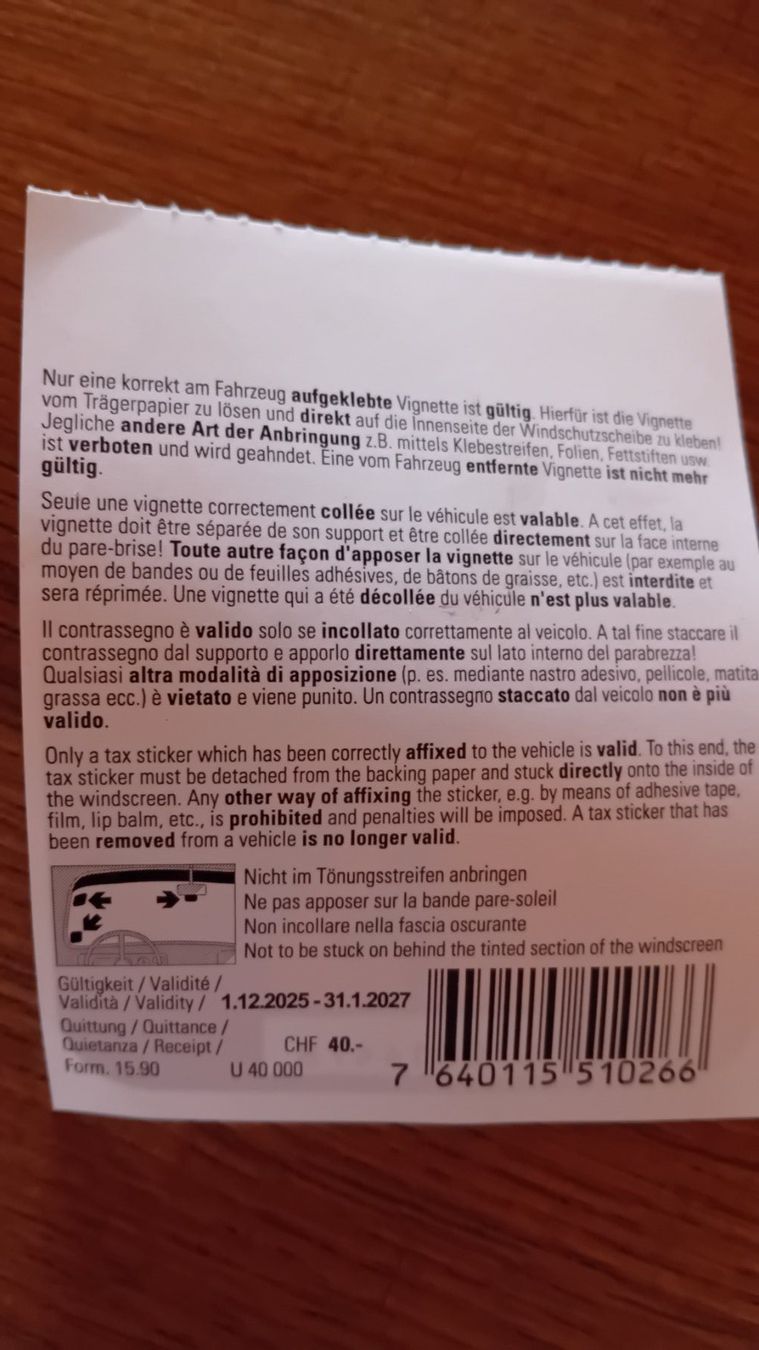 Autobahnvignetten: Autbahnvignette – Neu und originalverpackt aus Rickenbach LU von mar_g6xl 1