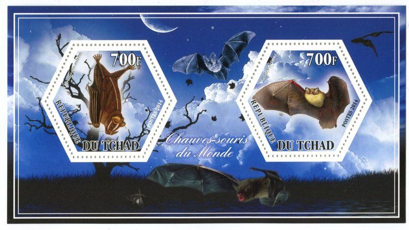 Alle Briefmarken: Block "Fledermäuse". Tschad. – Neu und originalverpackt aus Basel von Butsch5