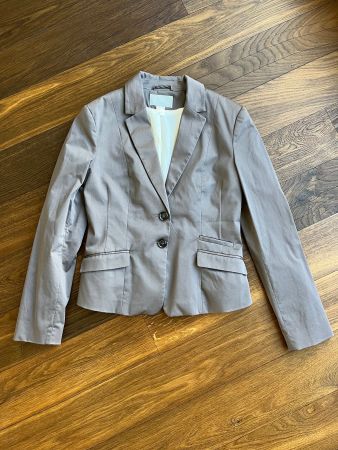 Grauer Blazer Jacke, grau uni, Gr. 38